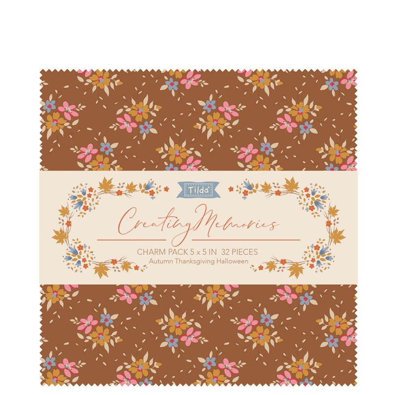 Tilda Creating Memories Charm Pack 100% Premium Pre-cut Cotton Quilting Fabric - Autumn 32 5" Cotton Squares