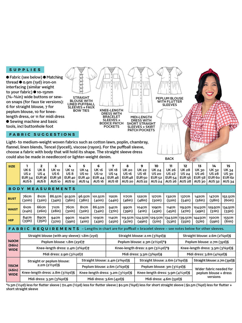 Nell Blouse & Dress Sewing Pattern - By Tilly and the Buttons