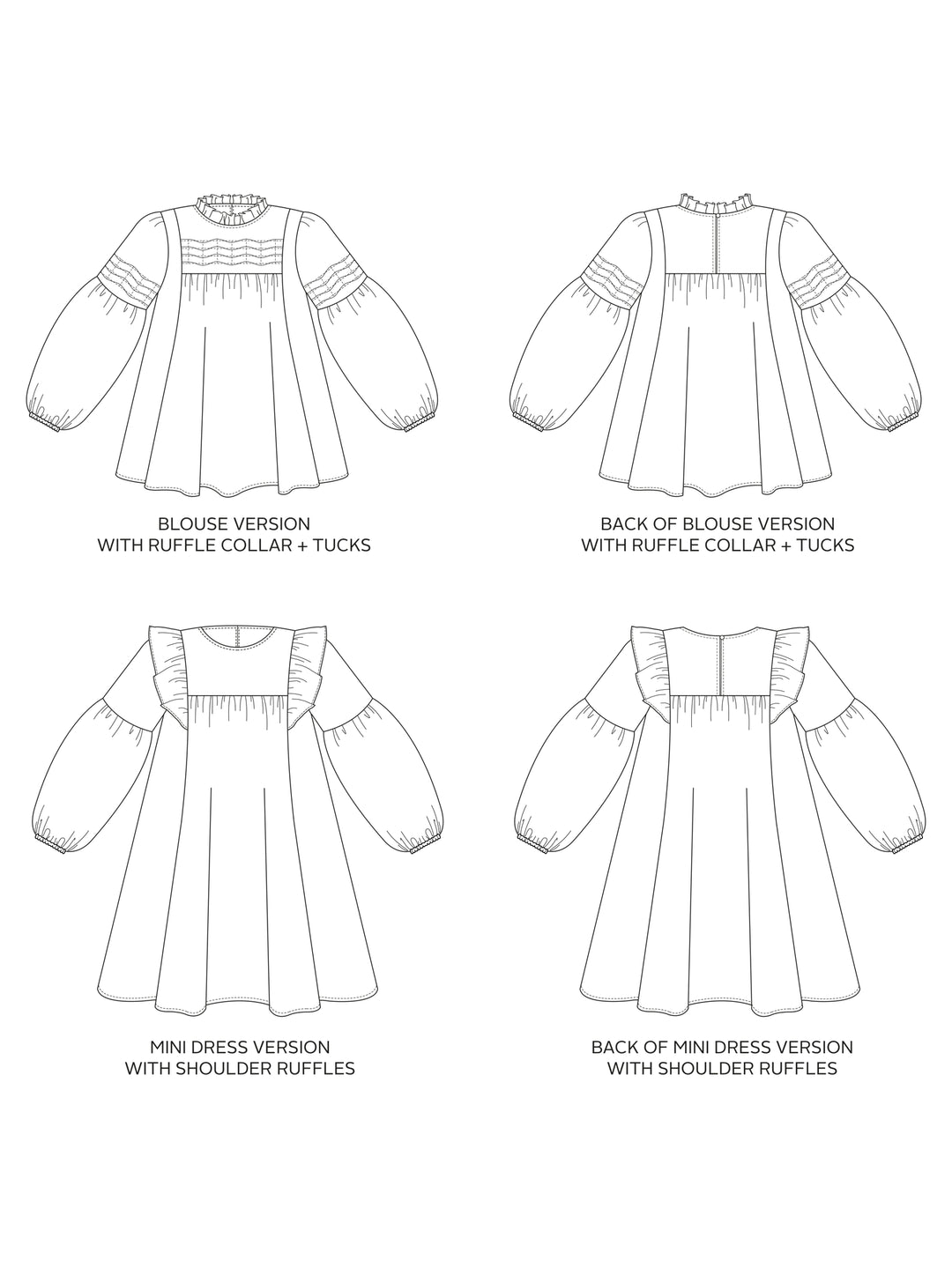 Marnie Blouse and Mini Dress Sewing Pattern - By Tilly and the Buttons