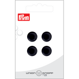 Prym Union Knopf Poly-Button Shank 12mm Black - Pack of 4