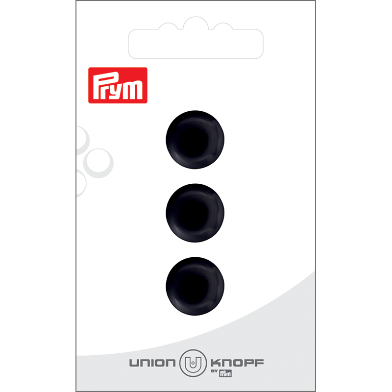 Prym Union Knopf Poly-Button Shank 14mm Black - Pack of 3