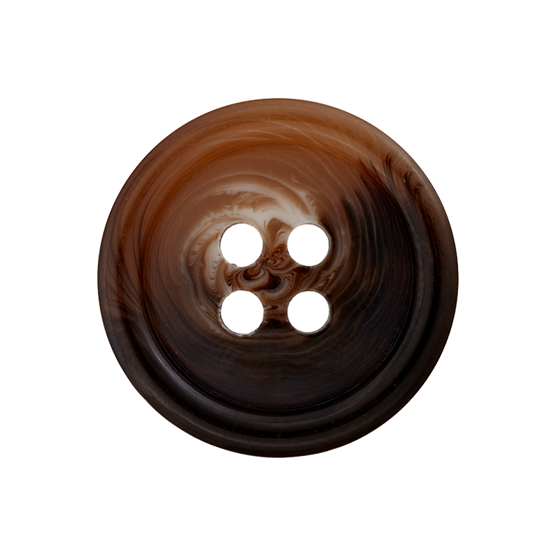 Prym Union Knopf Poly-Button 4 Hole 20mm Medium Brown - Pack of 3