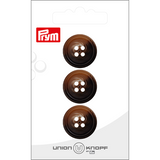 Prym Union Knopf Poly-Button 4 Hole 20mm Medium Brown - Pack of 3