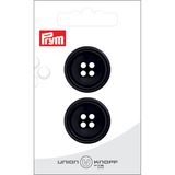 Prym Union Knopf Poly-Button 4 Hole 25mm Black - Pack of 2