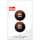 Prym Union Knopf Poly-Button 4 Hole 25mm Medium Brown - Pack of 2