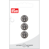 Prym Union Knopf Metal Button Shank 14mm Antique Silver - Pack of 3