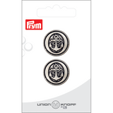 Prym Union Knopf Metal Button Shank 22mm Antique Silver - Pack of 2