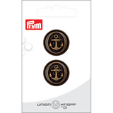 Prym Union Knopf Metal Button Shank 22mm Antique Brass - Pack of 2