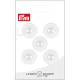 Prym Union Knopf Poly Button 2 Hole 18mm White - Pack of 5