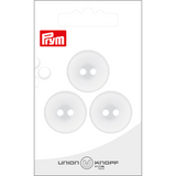 Prym Union Knopf Poly-Button 2 Hole 23mm White - Pack of 3