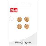 Prym Union Knopf Wood Button 4 Hole 10mm Beige - Pack of 4