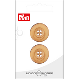 Prym Union Knopf Wood Button 4 Hole 23mm Beige - Pack of 2