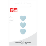 Prym Union Knopf Poly-Button Shank Heart 12mm L-Blue - Pack of 3