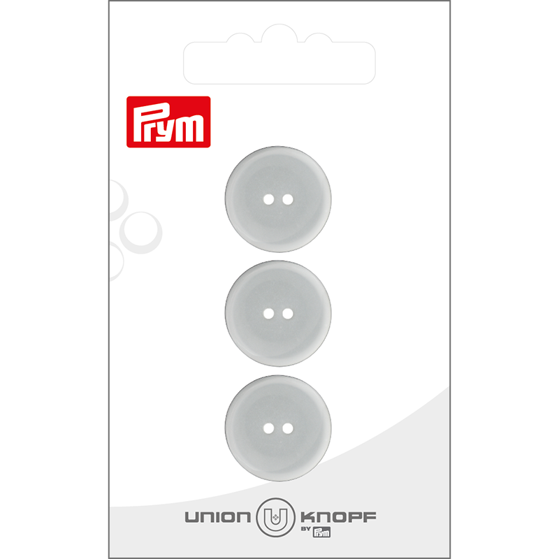 Prym Union Knopf Poly-Button 2 Hole 18mm Transparent - Pack of 3
