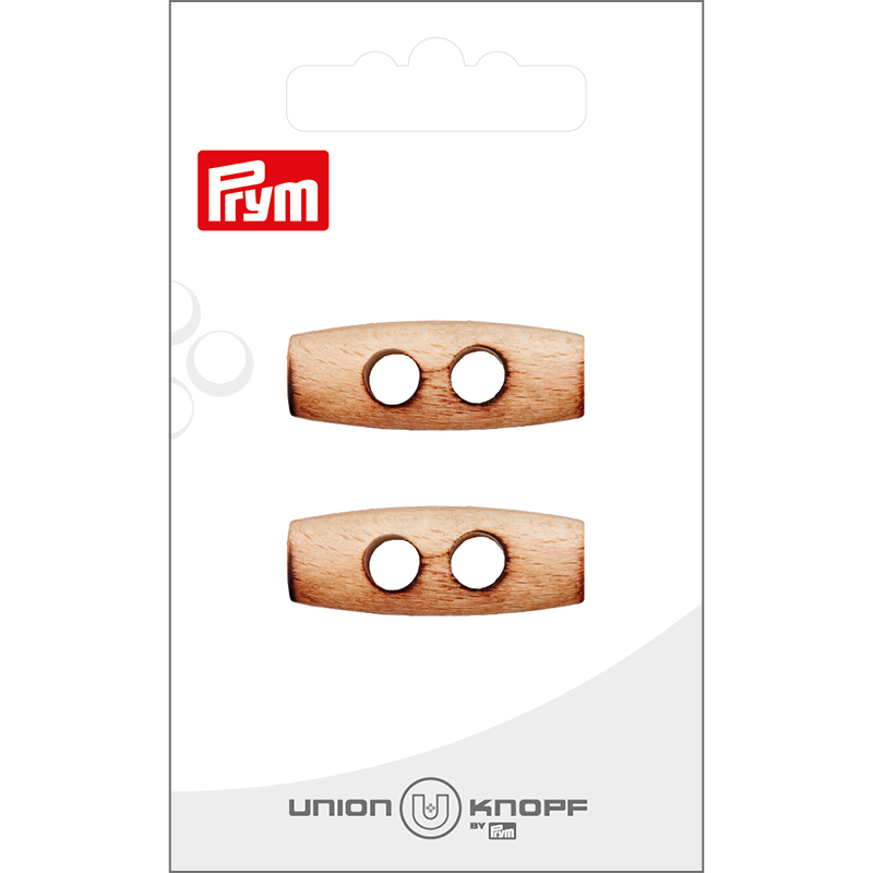 Prym Union Knopf Wood Button 2 Hole 32mm Cream - Pack of 2