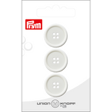 Prym Union Knopf Poly-Button 4 Hole 20mm White - Pack of 3