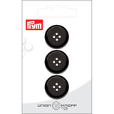 Prym Union Knopf Poly-Button 4 Hole 20mm Black - Pack of 3