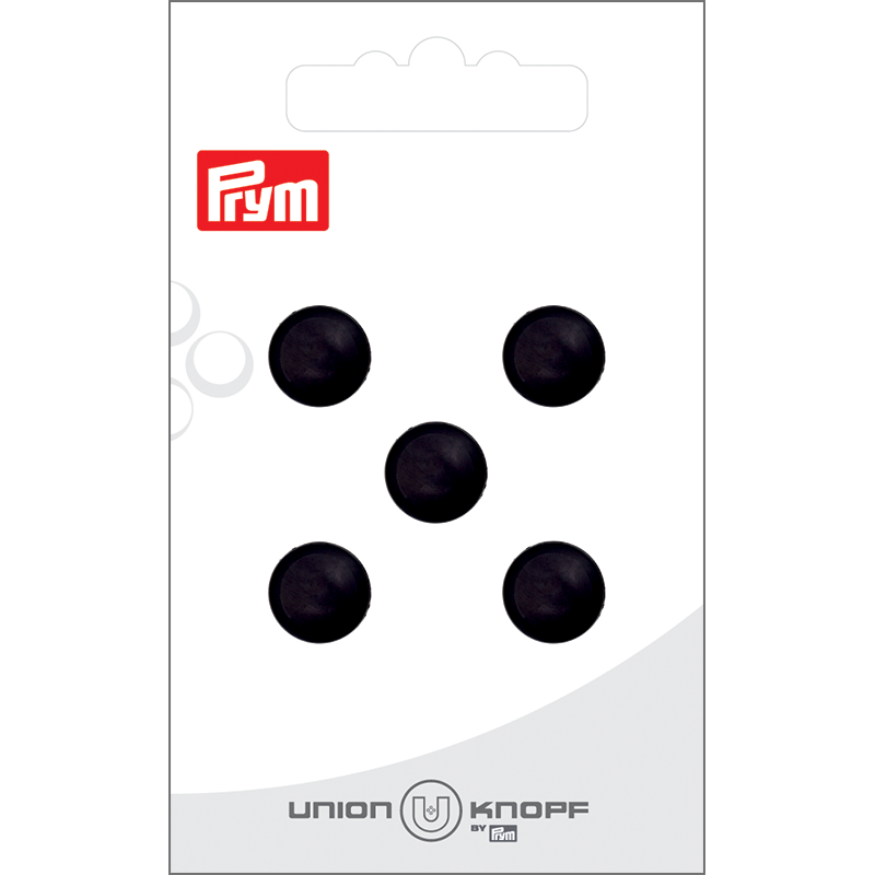 Prym Union Knopf Poly-Button Shank 10mm Black - Pack of 5