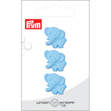 Prym Union Knopf Poly-Button Shank Elephant 19mm L-Blue - Pack of 3