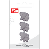 Prym Union Knopf Poly-Button Shank Elephant 19mm L-Grey - Pack of 3