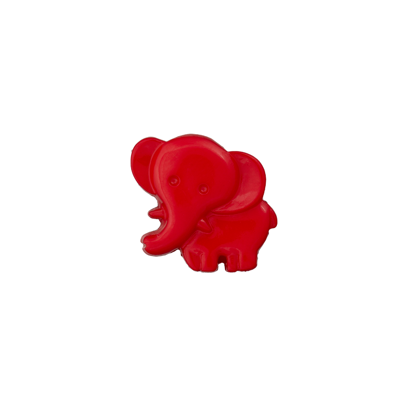 Prym Union Knopf Poly-Button Shank Elephant 19mm Red - Pack of 3