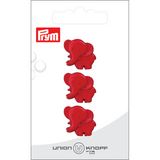 Prym Union Knopf Poly-Button Shank Elephant 19mm Red - Pack of 3