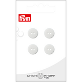 Prym Union Knopf Poly-Button 2 Hole 12mm White - Pack of 4