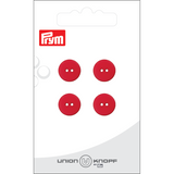 Prym Union Knopf Poly-Button 2 Hole 12mm Red - Pack of 4