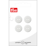 Prym Union Knopf Poly-Button 2 Hole 15mm White - Pack of 4