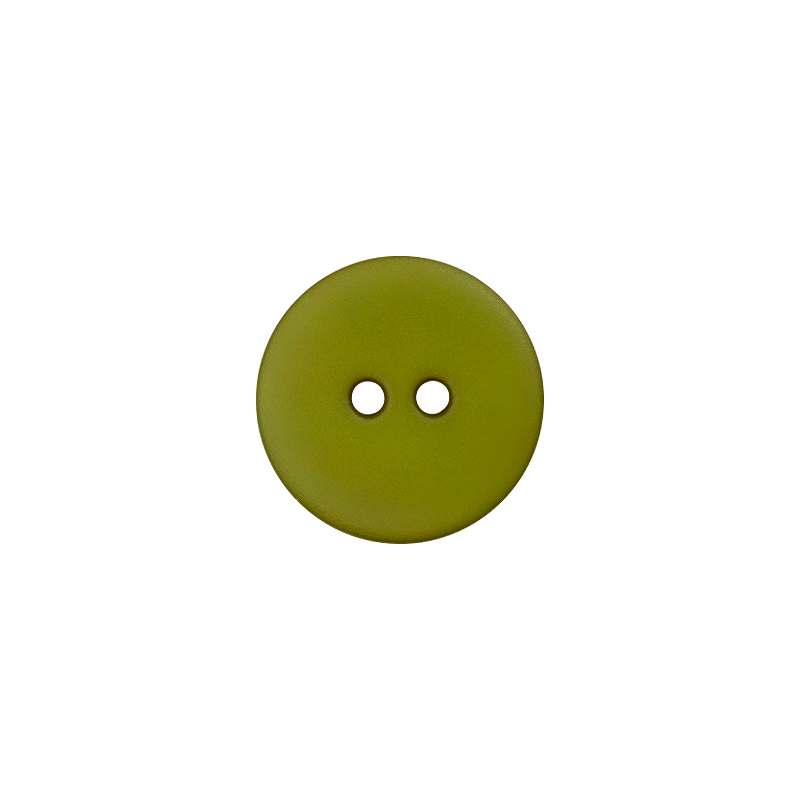 Prym Union Knopf Poly-Button 2 Hole 15mm Light Olive - Pack of 4