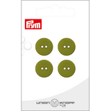 Prym Union Knopf Poly-Button 2 Hole 15mm Light Olive - Pack of 4