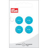 Prym Union Knopf Poly-Button 2 Hole 15mm D-Turquoise - Pack of 4