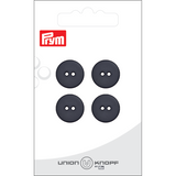 Prym Union Knopf Poly-Button 2 Hole 15mm Dark Grey - Pack of 4