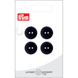 Prym Union Knopf Poly-Button 2 Hole 15mm Black - Pack of 4