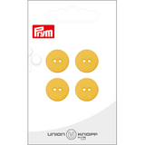 Prym Union Knopf Poly-Button 2 Hole 15mm Yellow - Pack of 4