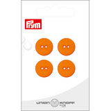 Prym Union Knopf Poly-Button 2 Hole 15mm Orange - Pack of 4