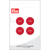 Prym Union Knopf Poly-Button 2 Hole 15mm Red - Pack of 4