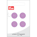 Prym Union Knopf Poly-Button 2 Hole 15mm Lilac - Pack of 4