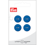 Prym Union Knopf Poly-Button 2 Hole 15mm Blue - Pack of 4