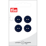 Prym Union Knopf Poly-Button 2 Hole 15mm Navy - Pack of 4