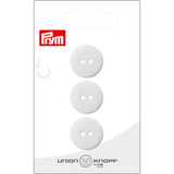 Prym Union Knopf Poly-Button 2 Hole 18mm White - Pack of 3