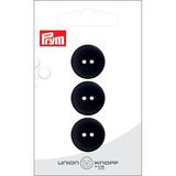 Prym Union Knopf Poly-Button 2 Hole 18mm Black - Pack of 3