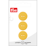 Prym Union Knopf Poly-Button 2 Hole 18mm Yellow - Pack of 3
