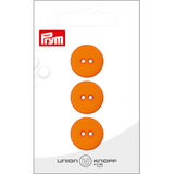 Prym Union Knopf Poly-Button 2 Hole 18mm Orange - Pack of 3