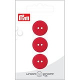 Prym Union Knopf Poly-Button 2 Hole 18mm Red - Pack of 3