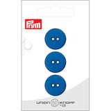 Prym Union Knopf Poly-Button 2 Hole 18mm Blue - Pack of 3