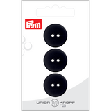 Prym Union Knopf Poly-Button 2 Hole 20mm Black - Pack of 3
