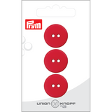 Prym Union Knopf Poly-Button 2 Hole 20mm Red - Pack of 3
