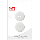 Prym Union Knopf Poly-Button 2 Hole 23mm White - Pack of 2