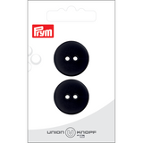 Prym Union Knopf Poly-Button 2 Hole 23mm Black - Pack of 2